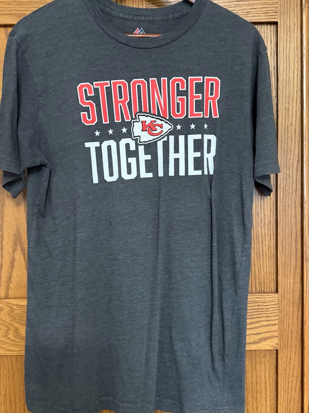 Majestic Charcoal 'Stronger Together' Kansas City Chiefs Tee